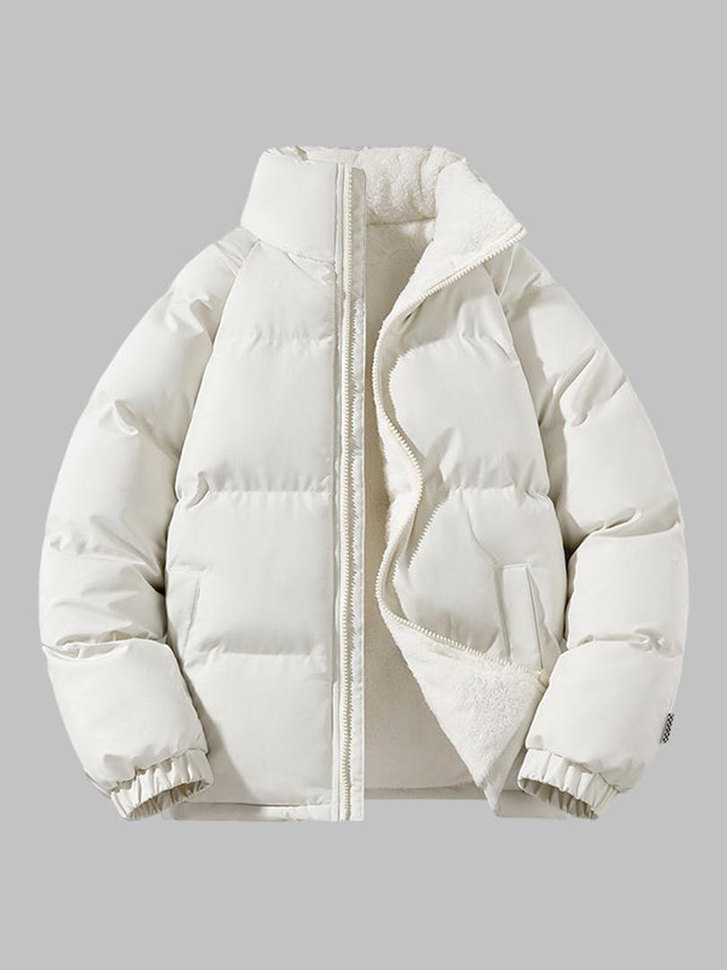 Men's Fleece-Lined Zip-Up Puffer Jacket