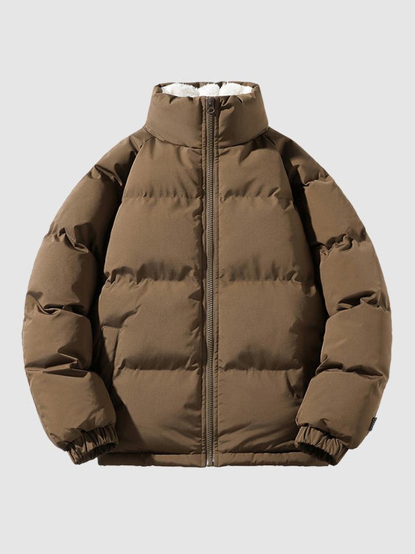 Men's Fleece-Lined Zip-Up Puffer Jacket