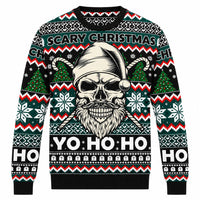 Men's Grunge Ugly Christmas Sweater with Skull Print