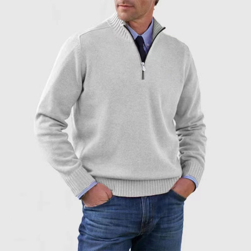 Men's Half-Zip Knit Sweater in Soft Fabric