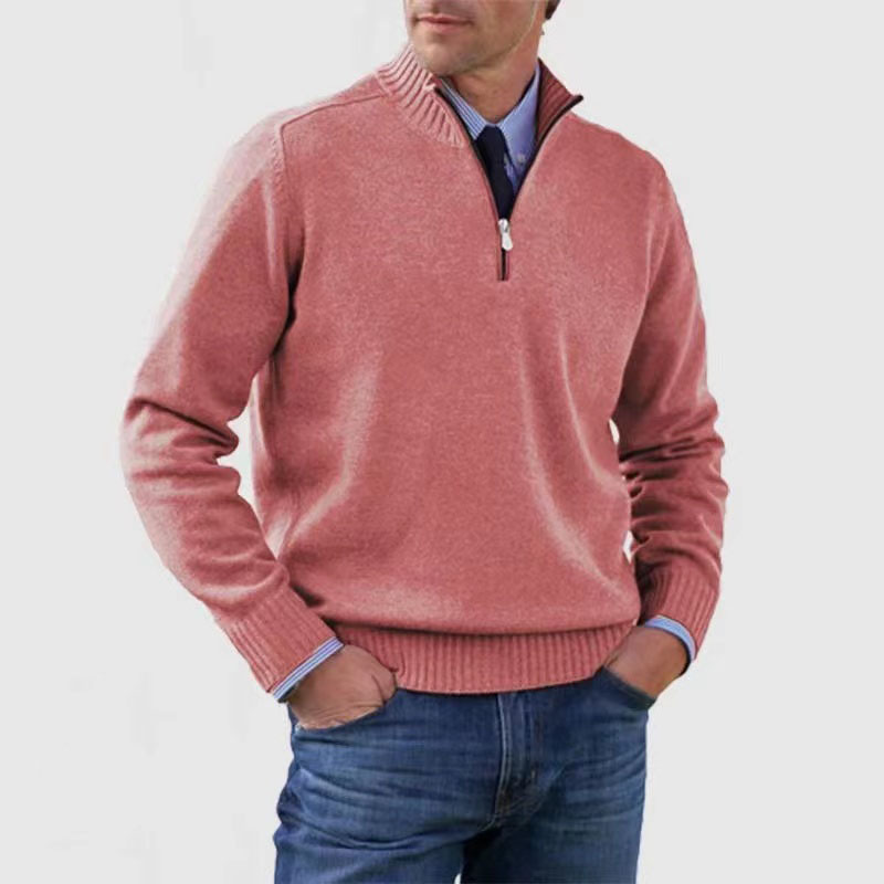 Men's Half-Zip Knit Sweater in Soft Fabric