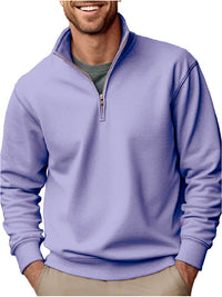 Men's Half-Zip Stand-Collar Sweatshirt with Soft Fleece Lining