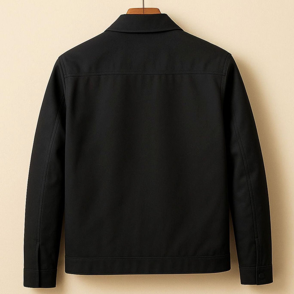 Men's Harrington Bomber Jacket with Checked Lining and Shirt Collar