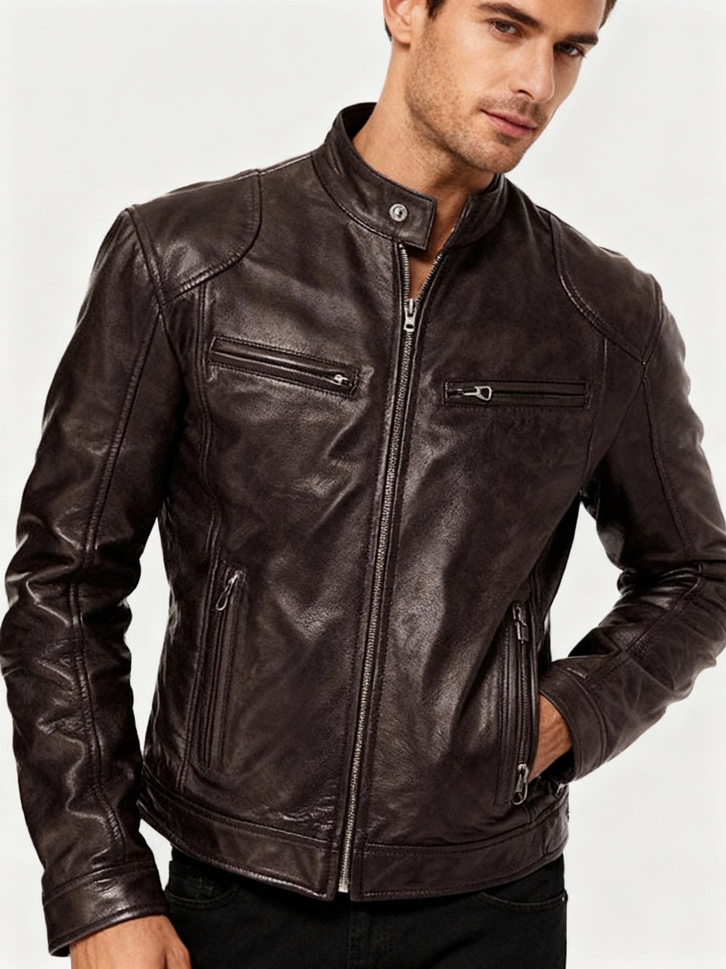 Men's Jacket with Lining, Pockets, and Adjustable Cuffs – Casual and Everyday Jacket