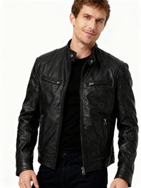 Wearclo | Durable Faux Leather Casual Jacket