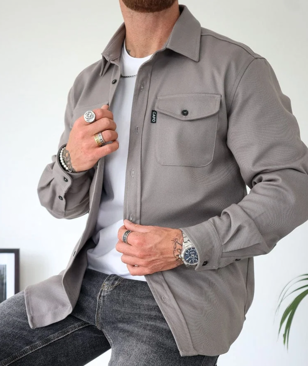 Men's Modern Fit Shirt in Soft Fabric for Comfort and Style