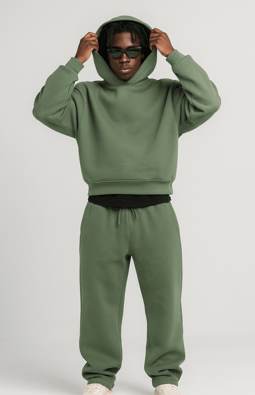 Men's Oversized Fleece Hoodie and Jogger Tracksuit Set