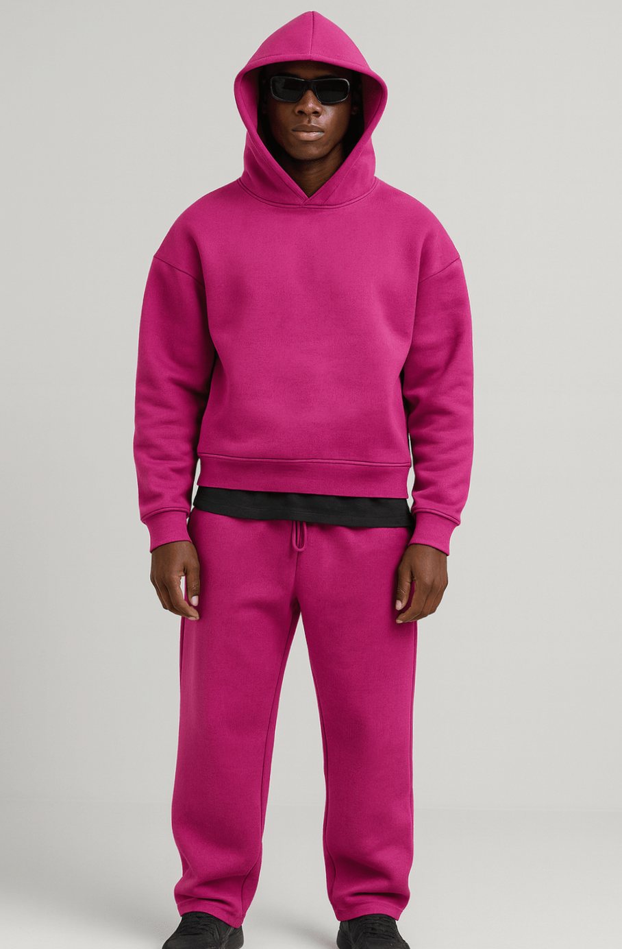 Men's Oversized Fleece Hoodie and Jogger Tracksuit Set