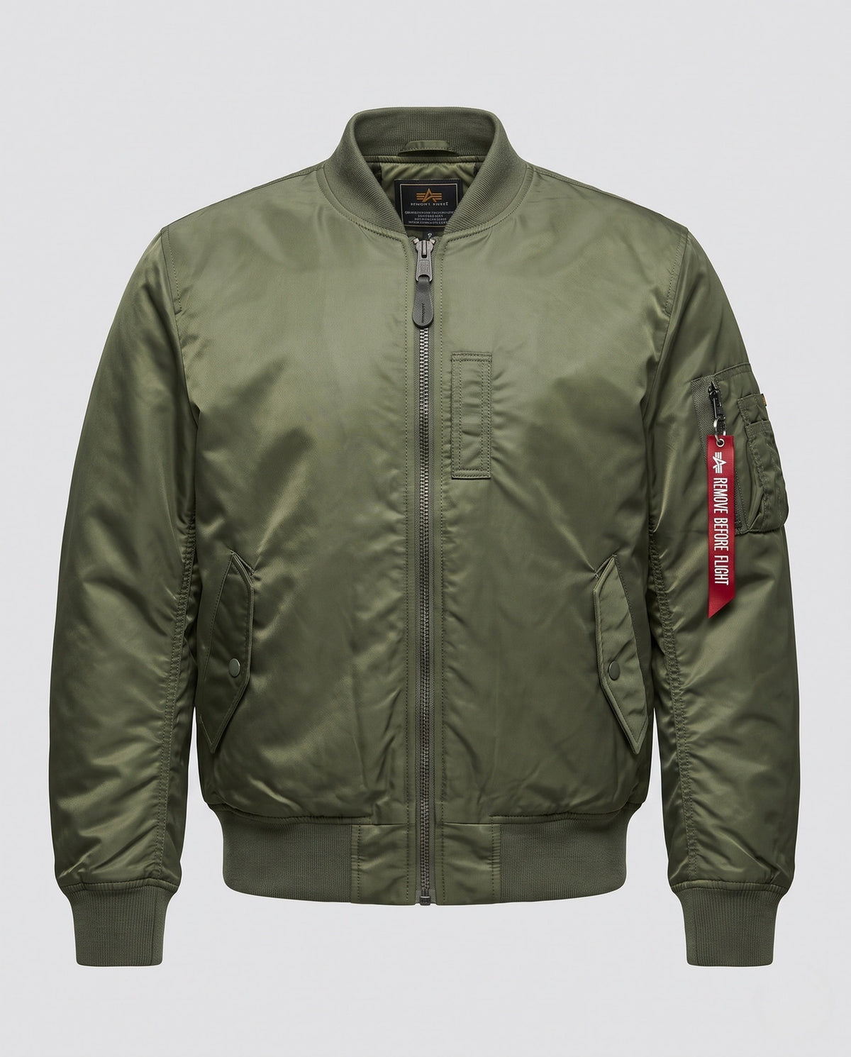 Men's Pilot-Style Bomber Jacket with Water-Repellent Nylon Shell and Sleeve Pocket Detail