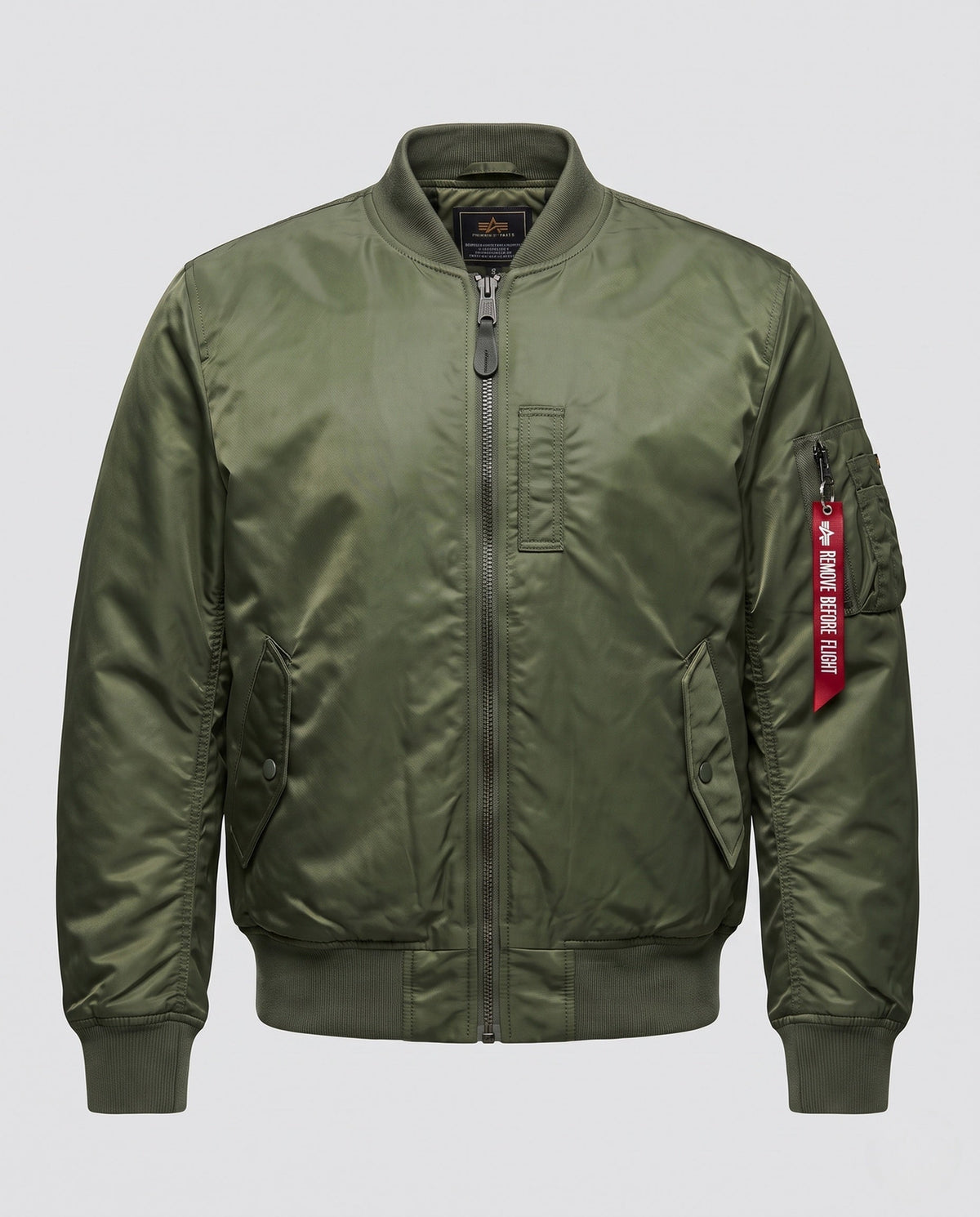Men's Pilot-Style Bomber Jacket with Water-Repellent Nylon Shell and Sleeve Pocket Detail