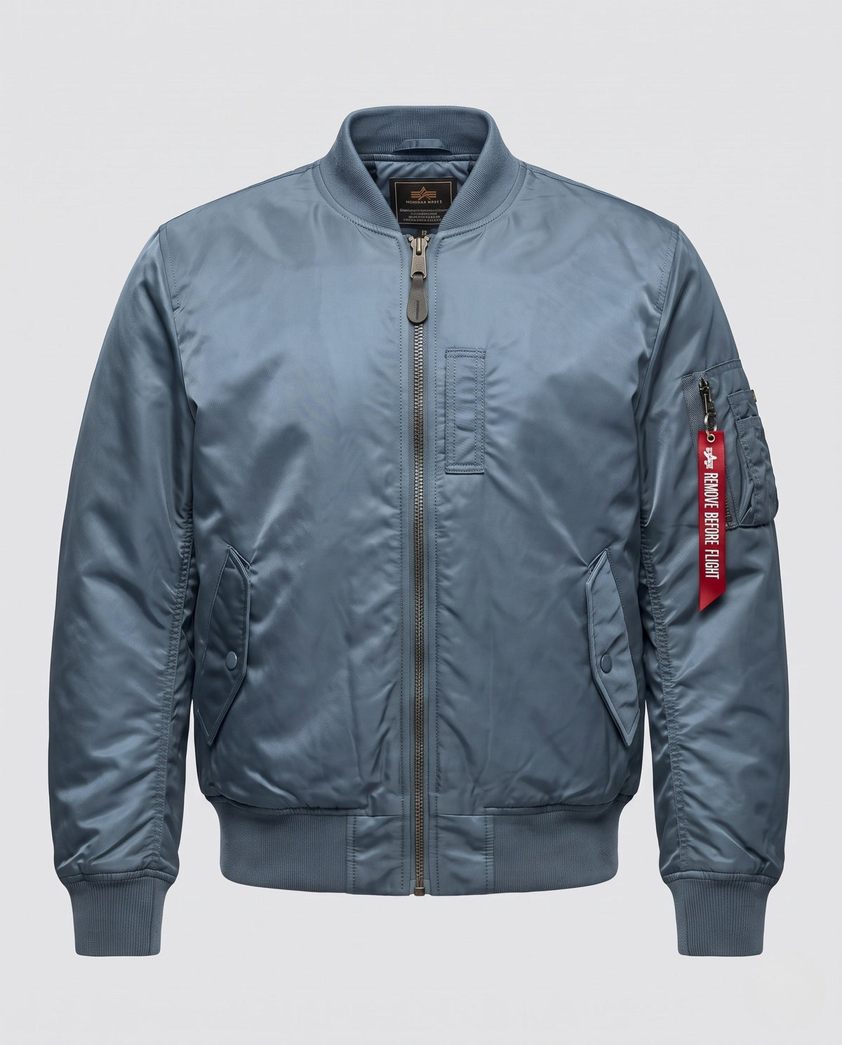 Men's Pilot-Style Bomber Jacket with Water-Repellent Nylon Shell and Sleeve Pocket Detail