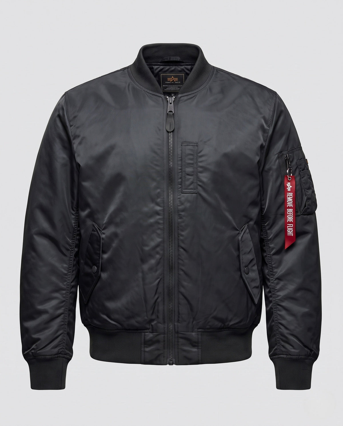 Men's Pilot-Style Bomber Jacket with Water-Repellent Nylon Shell and Sleeve Pocket Detail