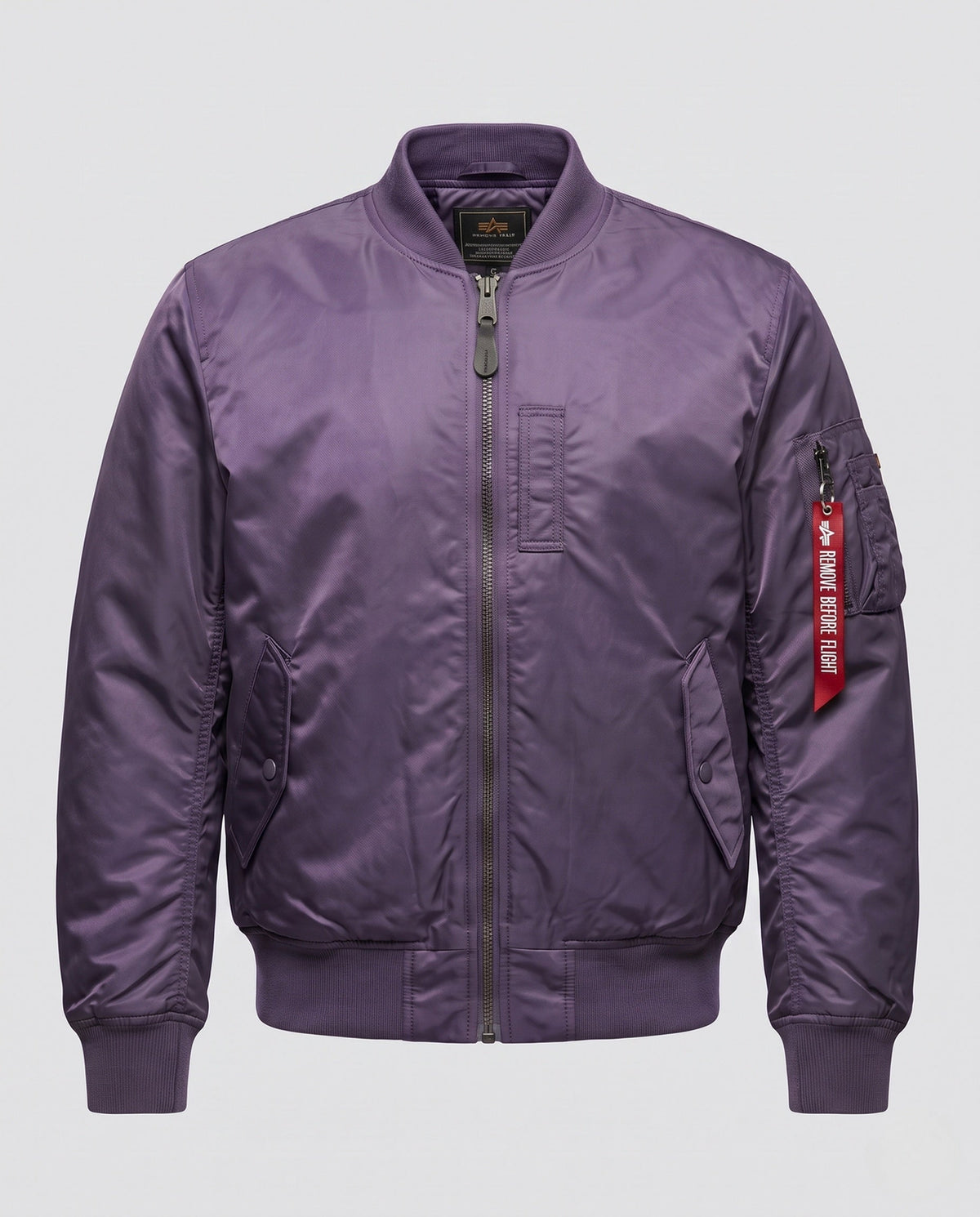Men's Pilot-Style Bomber Jacket with Water-Repellent Nylon Shell and Sleeve Pocket Detail