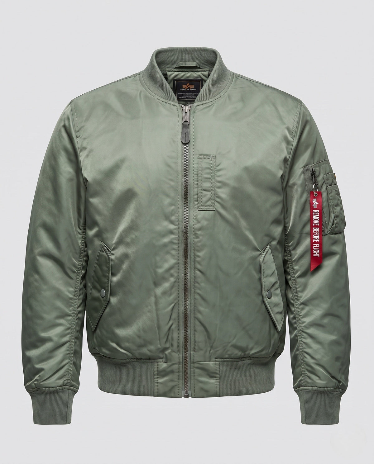 Men's Pilot-Style Bomber Jacket with Water-Repellent Nylon Shell and Sleeve Pocket Detail