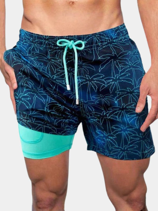 Men's Quick-Dry Swim Trunks with Compression Liner