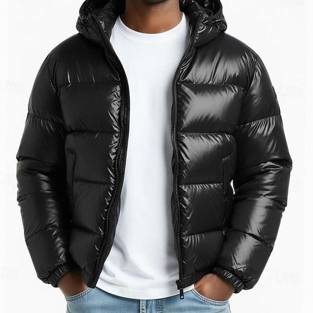 Men's Quilted Hooded Coated Puffer Jacket