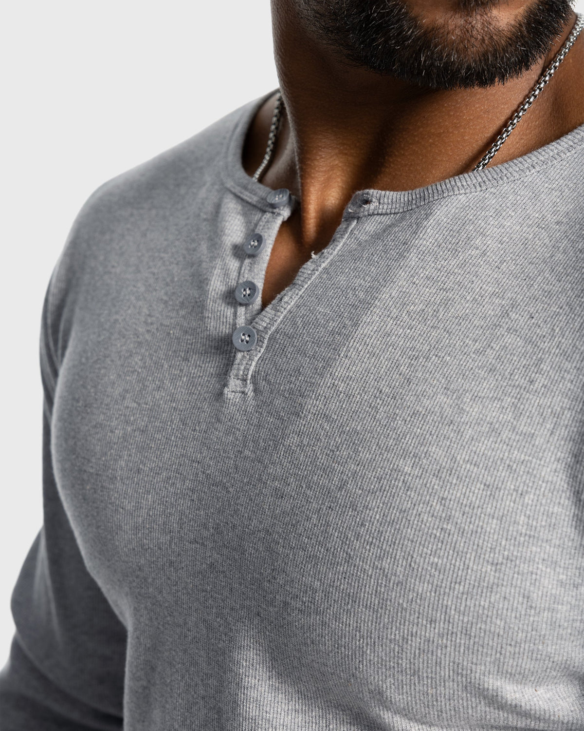 Men's Ribbed Henley Shirt