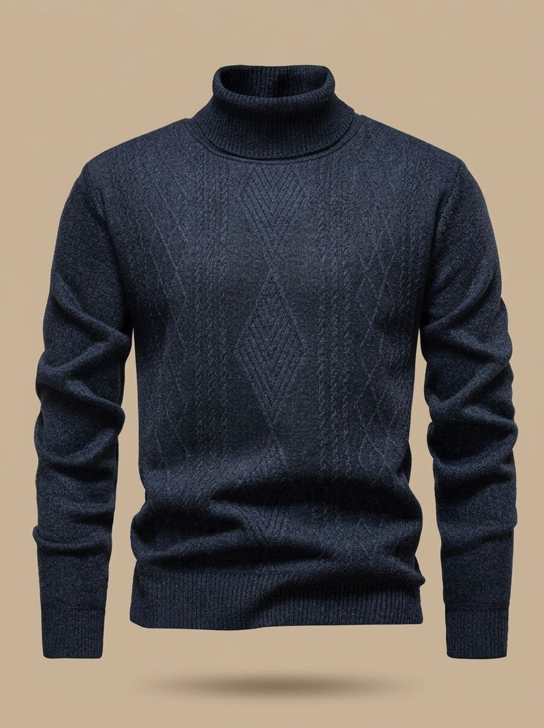 Men's Slim-Fit Cable-Knit Turtleneck Sweater