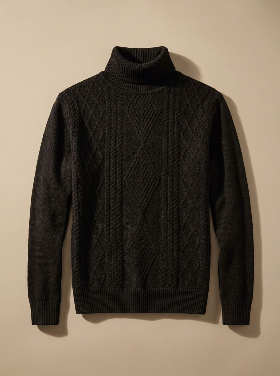 Men's Slim-Fit Cable-Knit Turtleneck Sweater