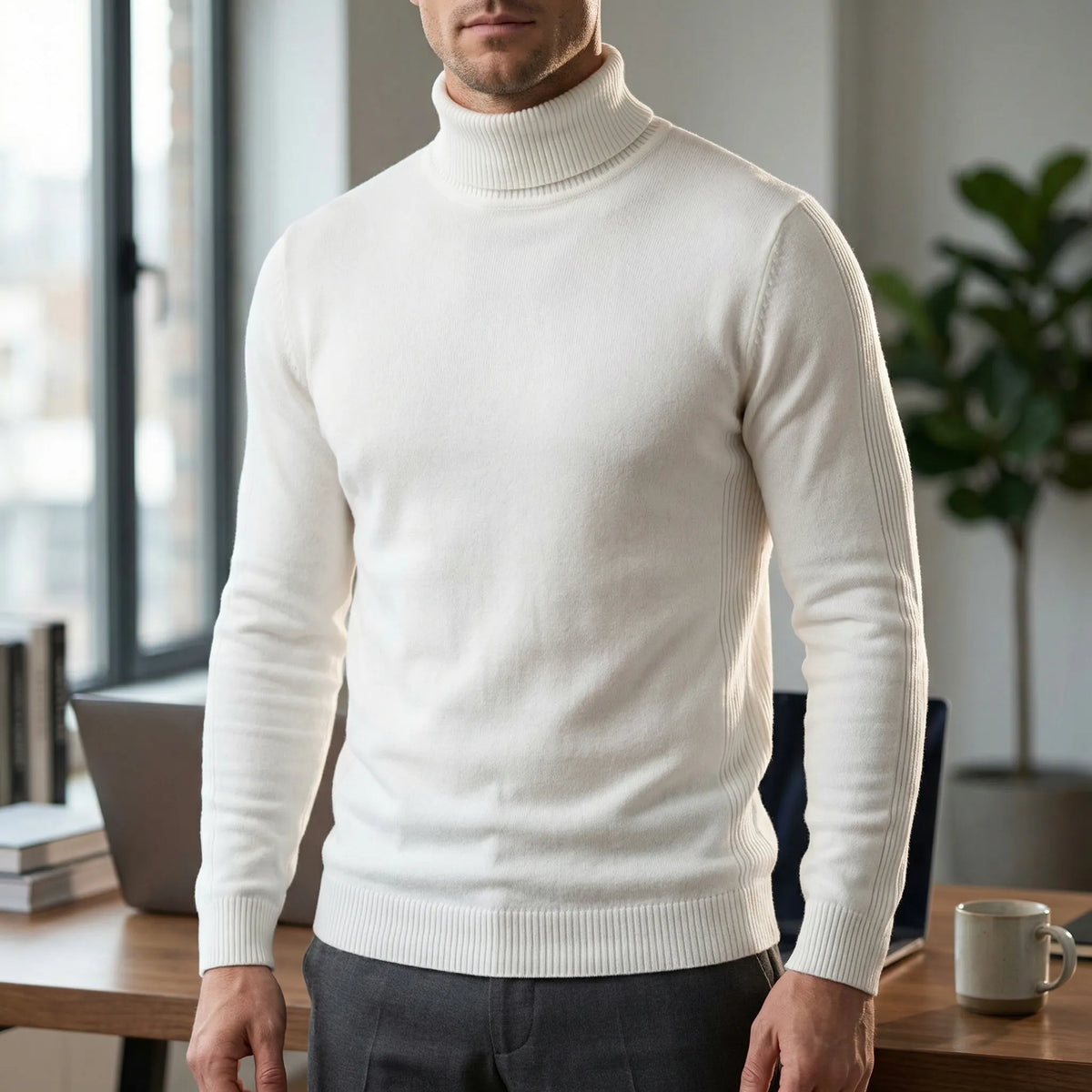Men's Slim-Fit Turtleneck Jumper