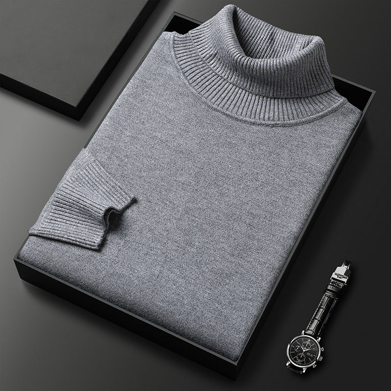 Men's Soft Knitted Roll-Neck Sweater