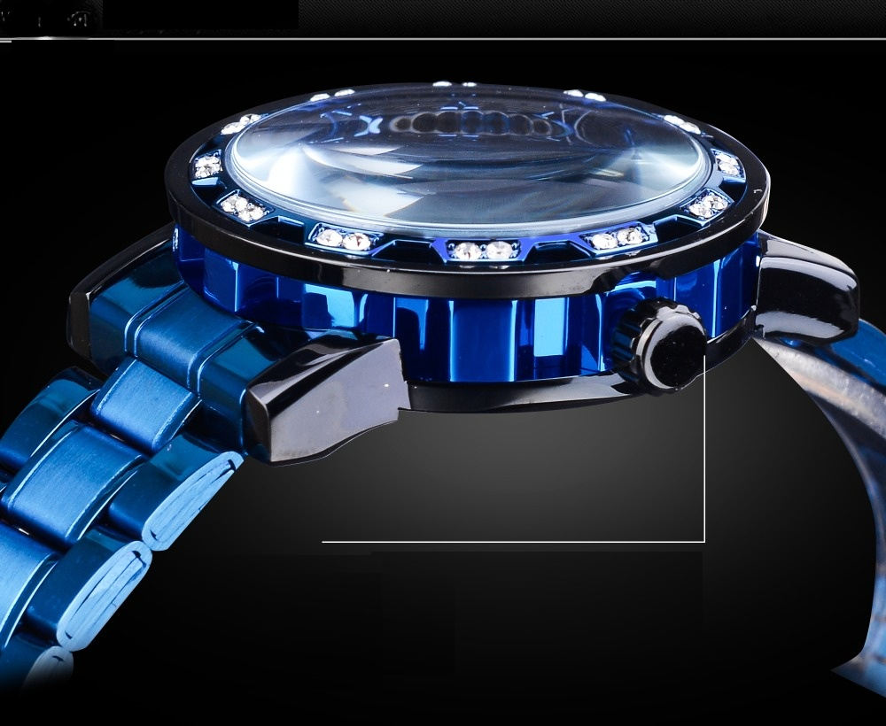Men's Stainless Steel Skeleton Watch