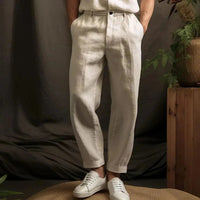 Men's Linen Trousers - Relaxed Straight Leg