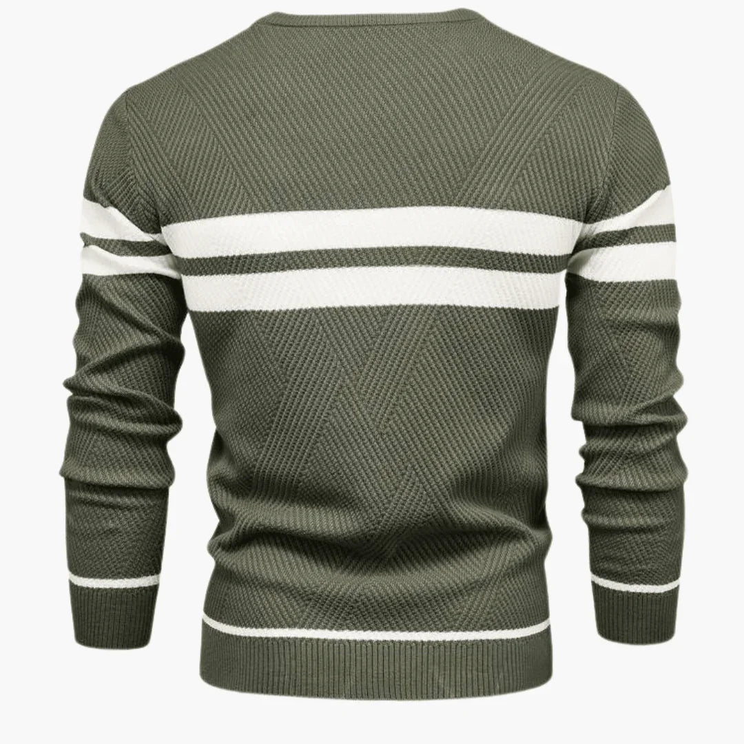 Men's Striped Sweater - Warm, Comfortable & Stylish for Winter