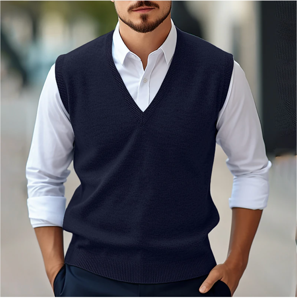 Men's Sweater Vest - Elegant & Lightweight - Sleeveless