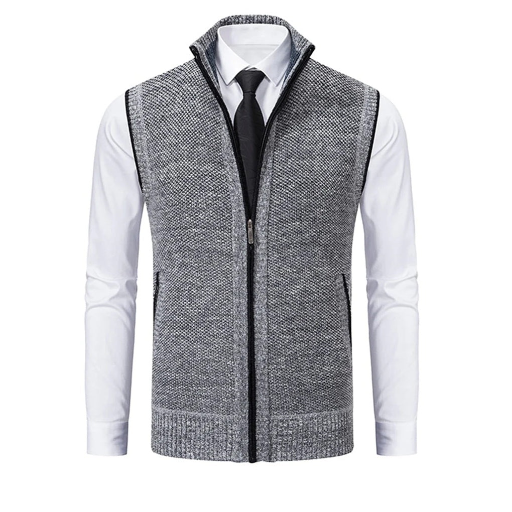 Men's Sweater Vest with Refined Details