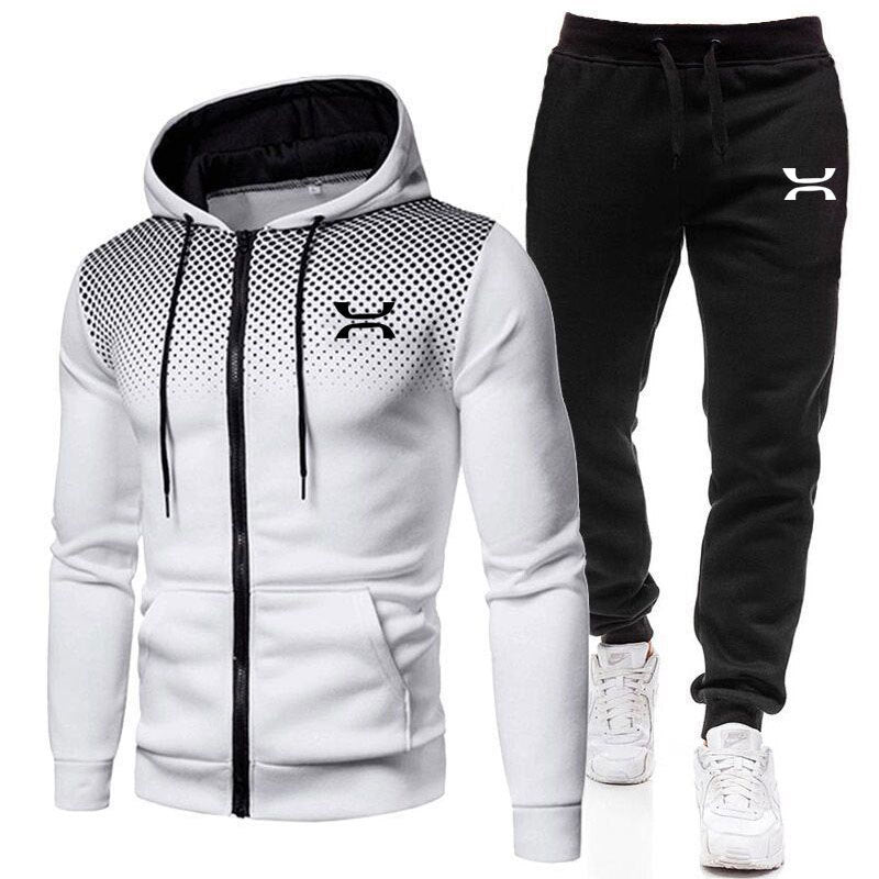 Men's Tracksuit with Breathable Hoodie and Comfortable Jogging Pants Wearclo