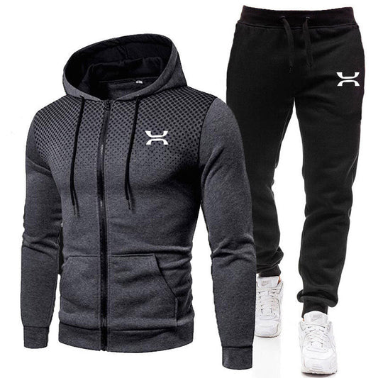 Men's Tracksuit with Breathable Hoodie and Comfortable Jogging Pants Wearclo