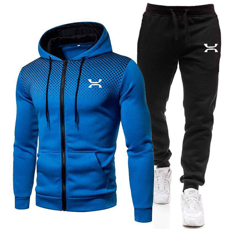 Men's Tracksuit with Breathable Hoodie and Comfortable Jogging Pants Wearclo