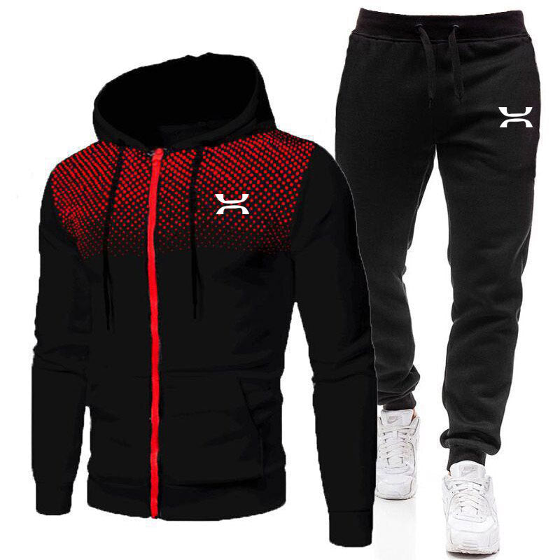 Men's Tracksuit with Breathable Hoodie and Comfortable Jogging Pants Wearclo
