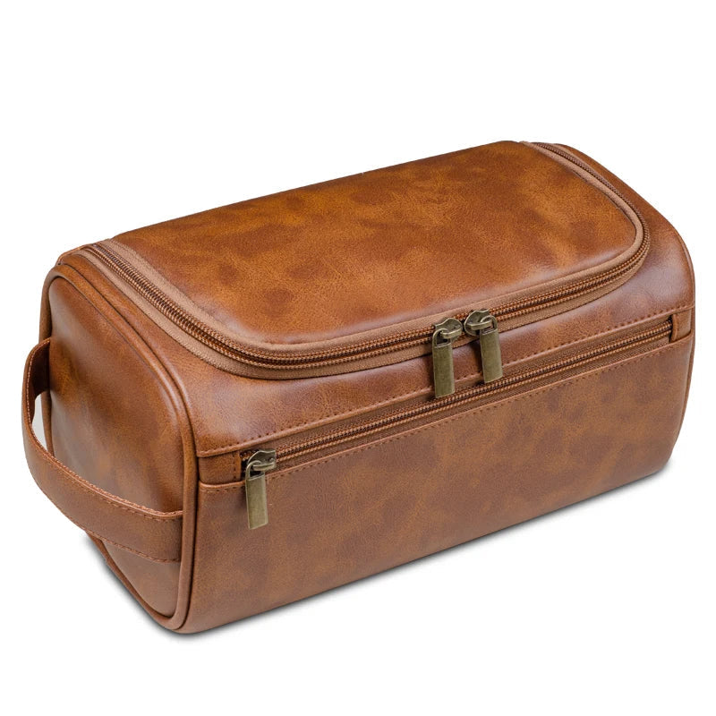 Men's Travel Cosmetic Bag Made of PU Leather – Elegant and Functional
