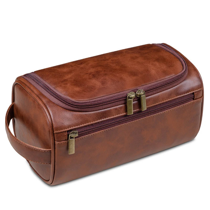 Men's Travel Cosmetic Bag Made of PU Leather – Elegant and Functional
