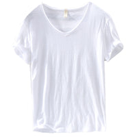 Men's V-Neck Linen Blend Tee