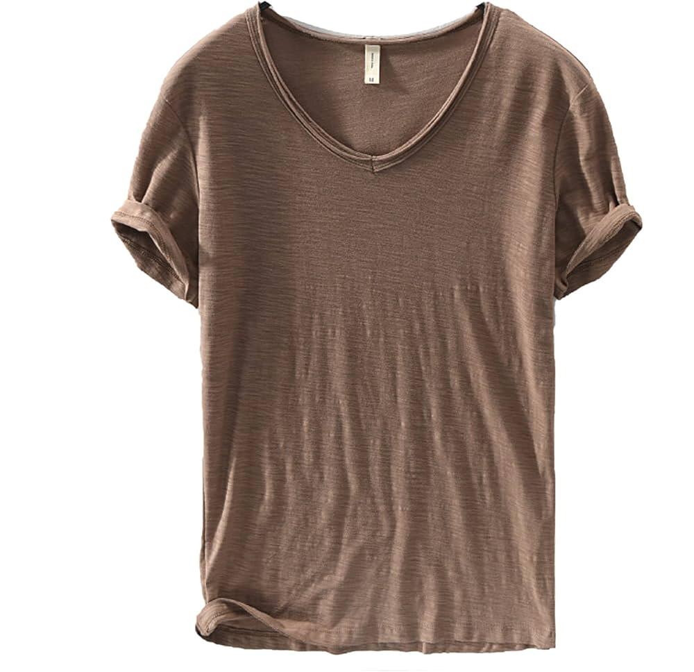 Men's V-Neck Linen Cotton Shirt