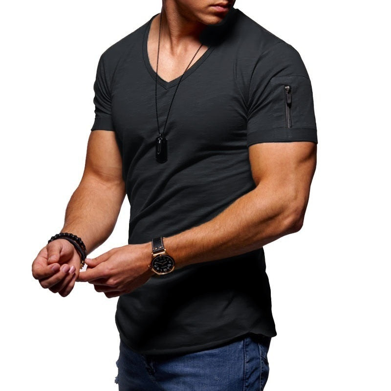 Men's V-neck Muscle T-Shirts