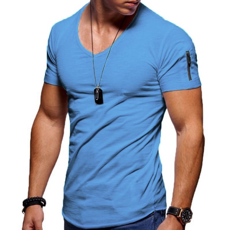 Men's V-neck Muscle T-Shirts
