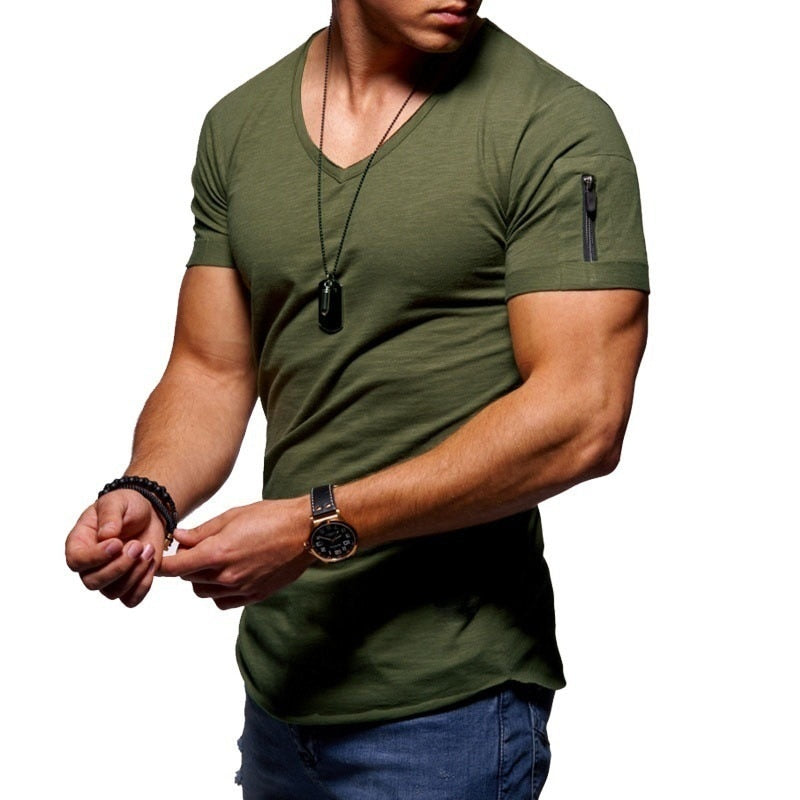 Men's V-neck Muscle T-Shirts