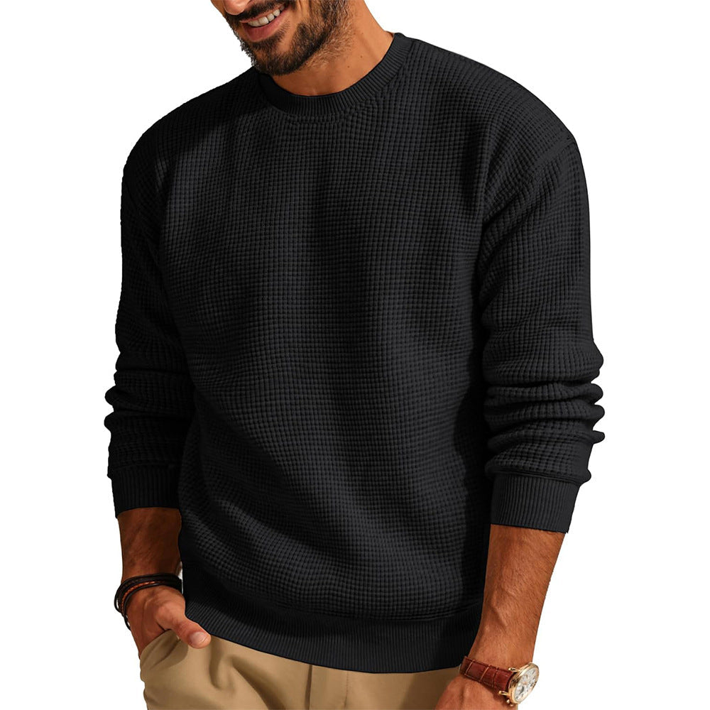 Men's Waffle-Knit Crewneck Sweater