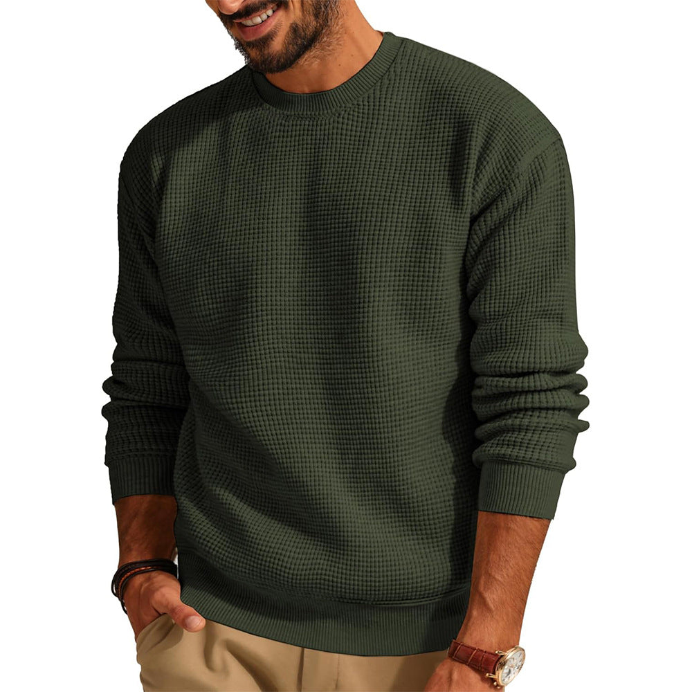 Men's Waffle-Knit Crewneck Sweater