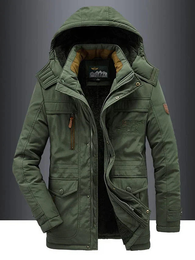 Men's Warm Military Parka – Fur-Lined Hooded Winter Jacket