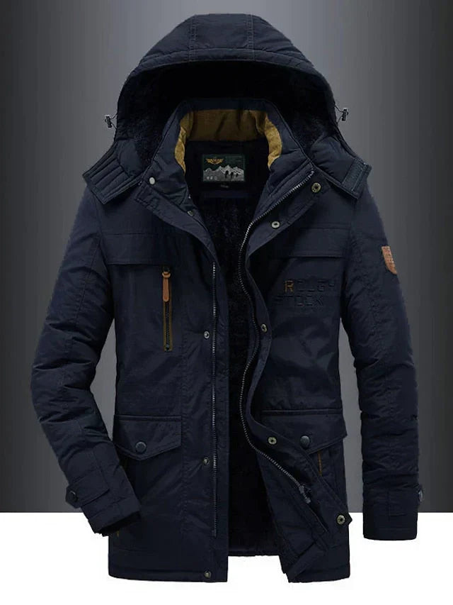Men's Warm Military Parka – Fur-Lined Hooded Winter Jacket
