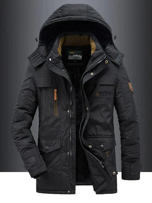 Men's Warm Military Parka – Fur-Lined Hooded Winter Jacket