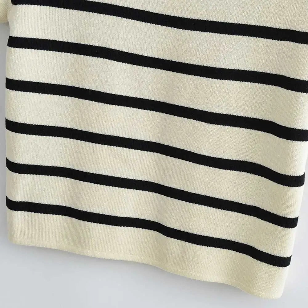 Image of Meredith | Women's Cropped Striped T-Shirt