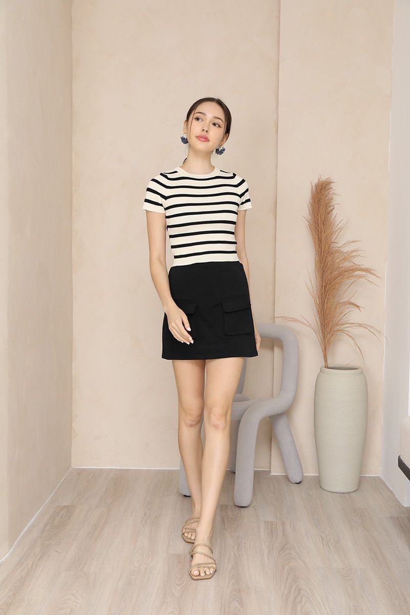 Image of Meredith | Women's Cropped Striped T-Shirt