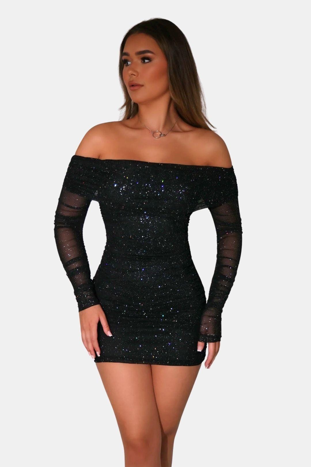 Image of Meredith | Women's Off-Shoulder Bodycon Mini Dress