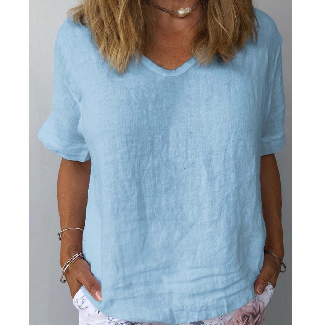 Image of Meredith | Women's Relaxed Fit V-Neck Top